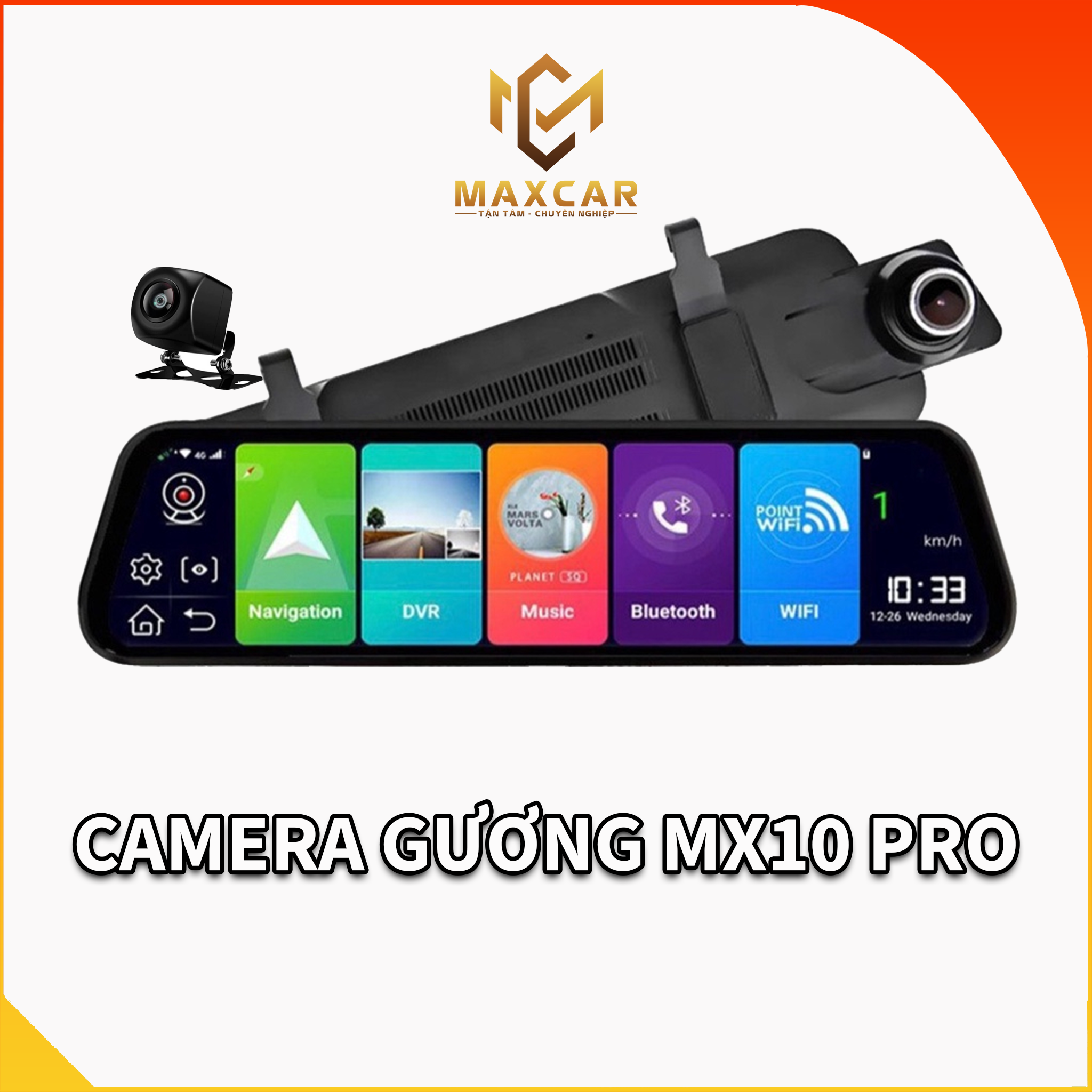Camera hành trình gương mx10pro chính hãng maxcar